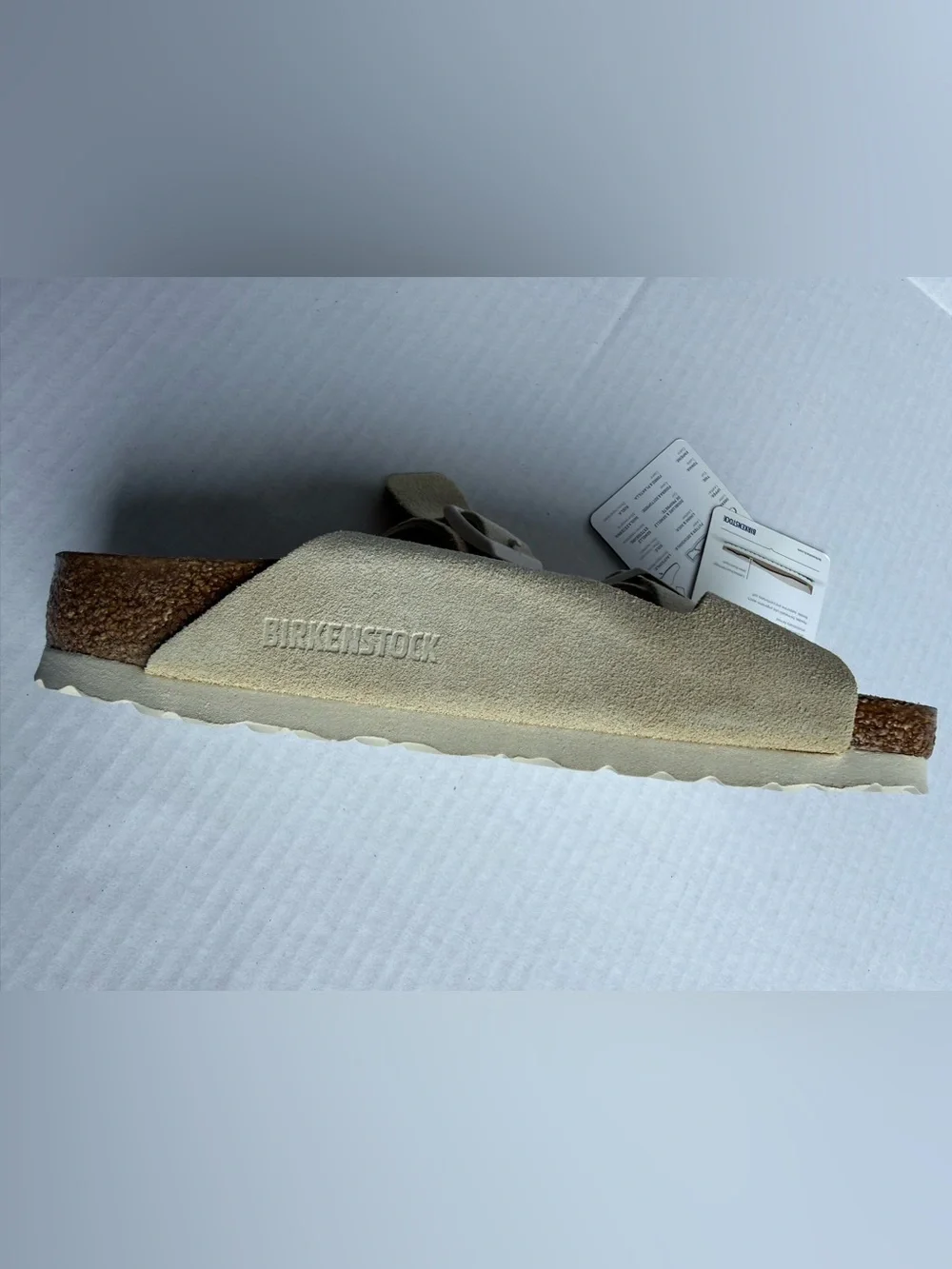 Birkenstock Arizona Softbed Suede in Antique White NIB Women’s 4-4.5, Youth 3